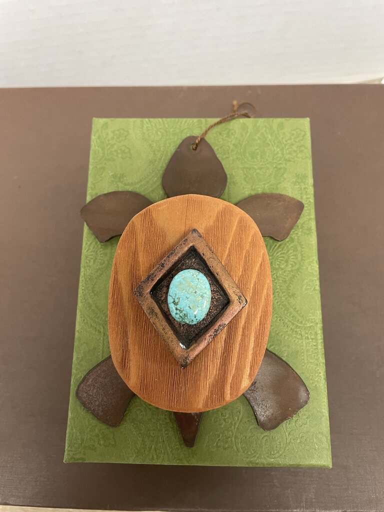 COPPER AND TURQUOISE TURTLE 5"
