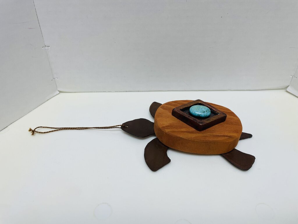 COPPER AND TURQUOISE TURTLE 5"