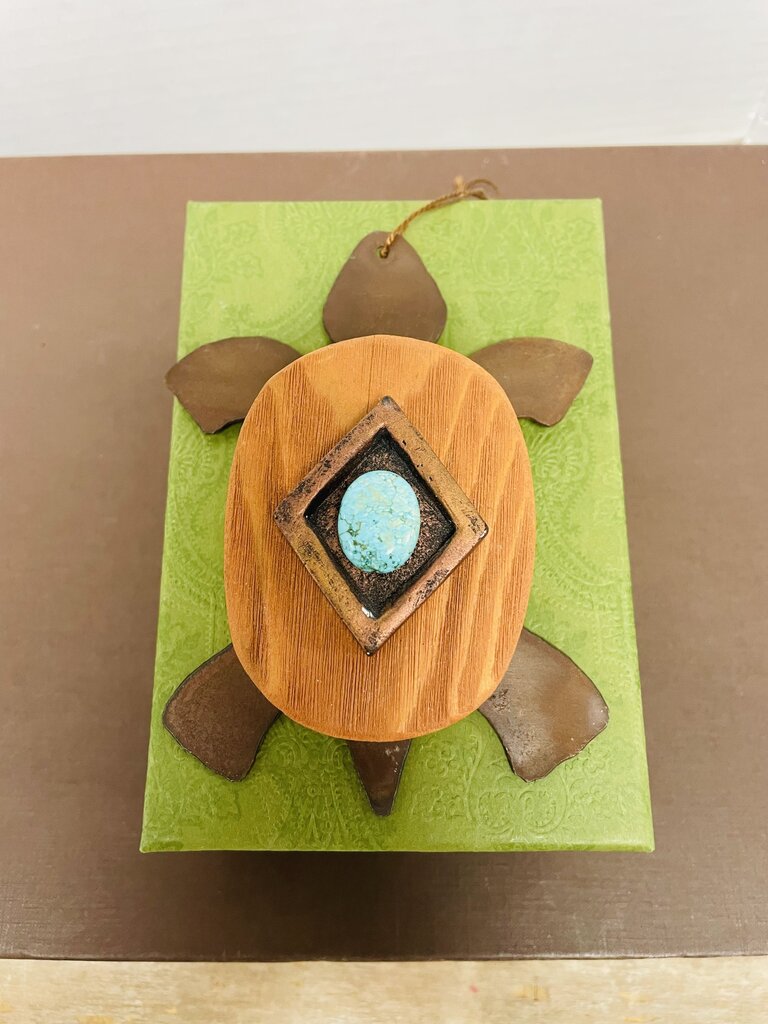 COPPER AND TURQUOISE TURTLE 5"