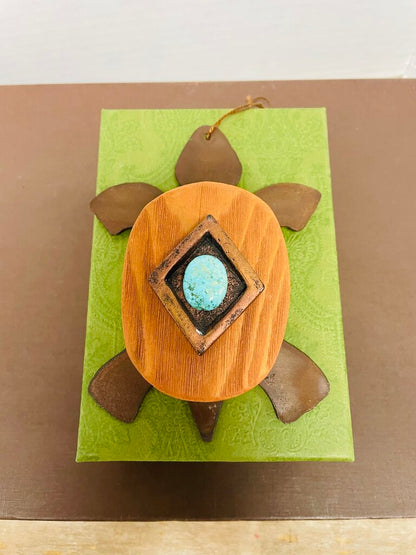 COPPER AND TURQUOISE TURTLE 5"