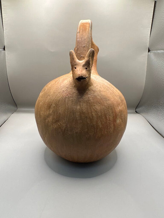 LARGE VINTAGE OAXACA GOAT RED CLAY JUG