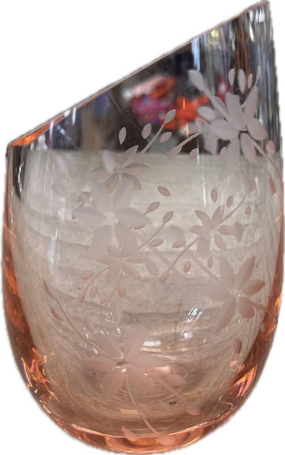 PINK CRANBERRY ETCHED VASE
