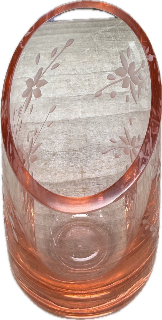 PINK CRANBERRY ETCHED VASE