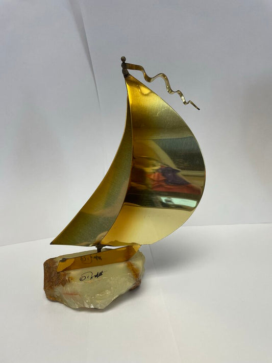 MCM SIGNED COPPER SAILBOAT