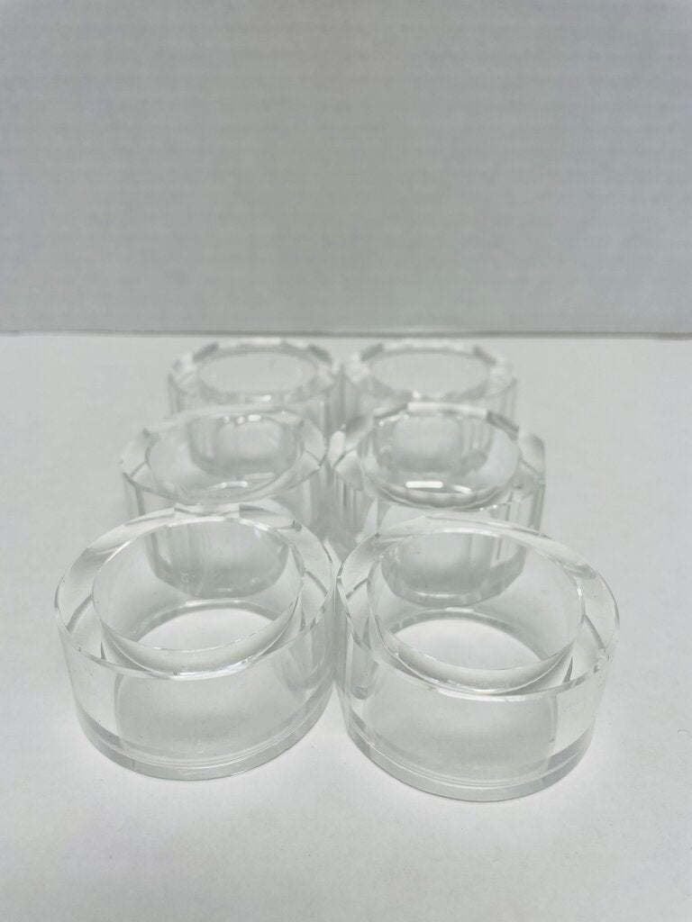 SIGNED CRYSTAL NAPKIN RINGS SET OF 6