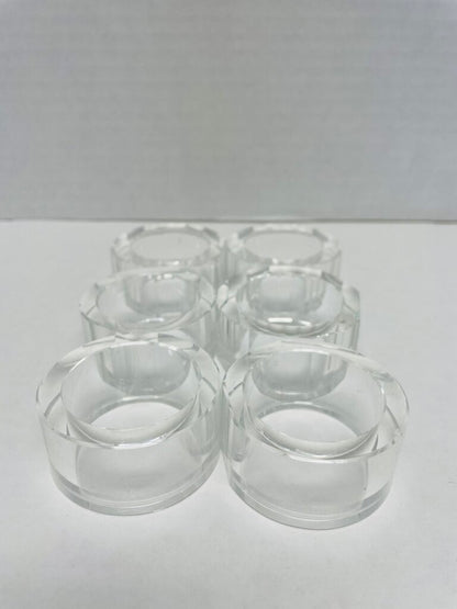 SIGNED CRYSTAL NAPKIN RINGS SET OF 6