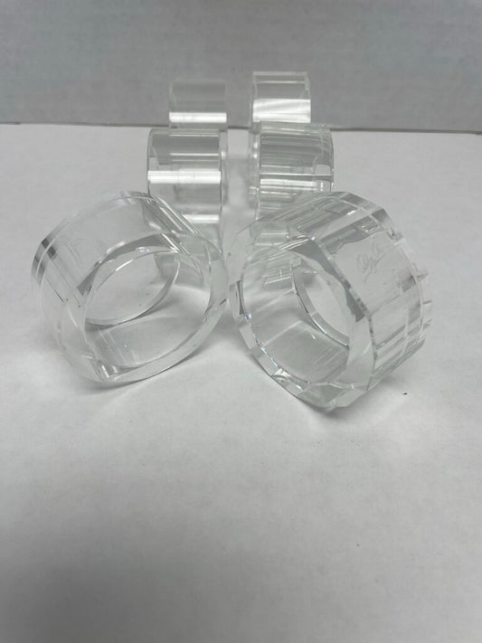 SIGNED CRYSTAL NAPKIN RINGS SET OF 6
