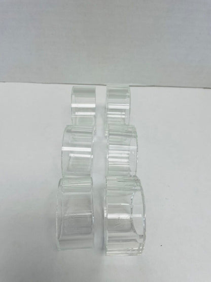 SIGNED CRYSTAL NAPKIN RINGS SET OF 6