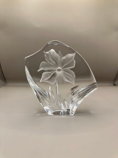 MATS JONASSON LEAD CRYSTAL FLOWER DECOR
