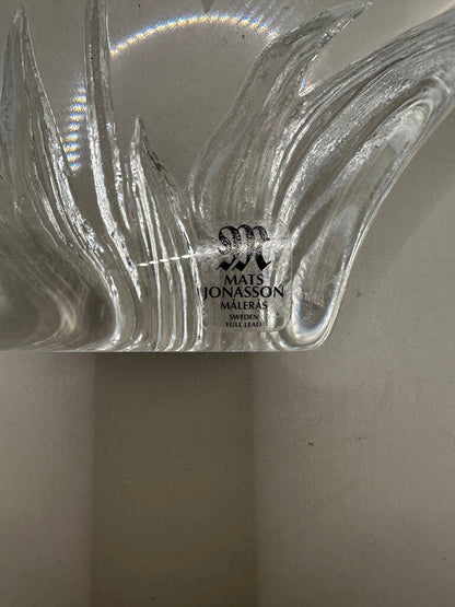MATS JONASSON LEAD CRYSTAL FLOWER DECOR