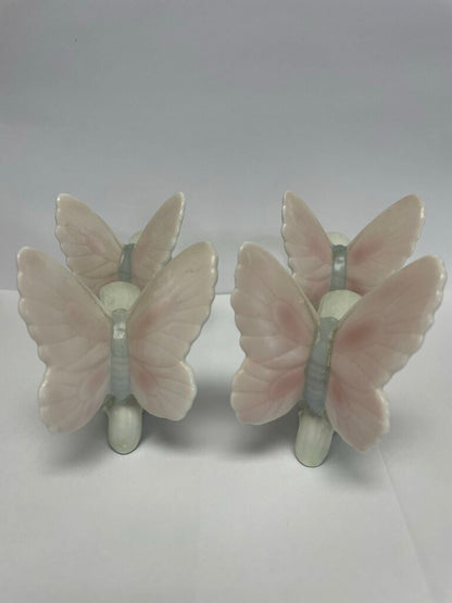 PORCELAIN BUTTERFLY NAPKIN RINGS SET OF 4