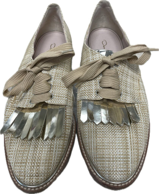 OSCAR DE LA RENTA WOVEN RAFFIA LOAFERS