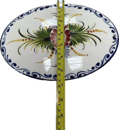 OVAL PORCELAIN FLORAL WALL HANGING