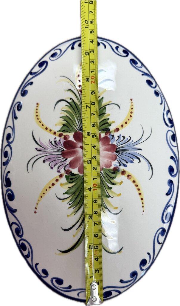 OVAL PORCELAIN FLORAL WALL HANGING