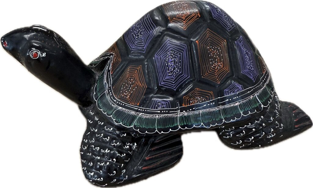 LACQUERED MANGO WOOD LONGEVITY TURTLE
