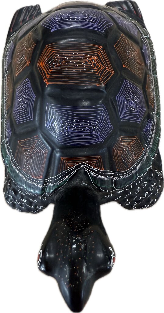 LACQUERED MANGO WOOD LONGEVITY TURTLE