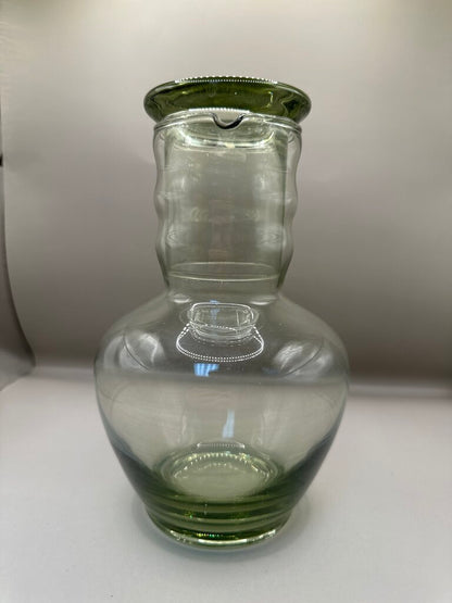 VINTAGE 1940's DUNBAR GLASS TUMBLE UP BEDSIDE WATER CARAFE PITCHER