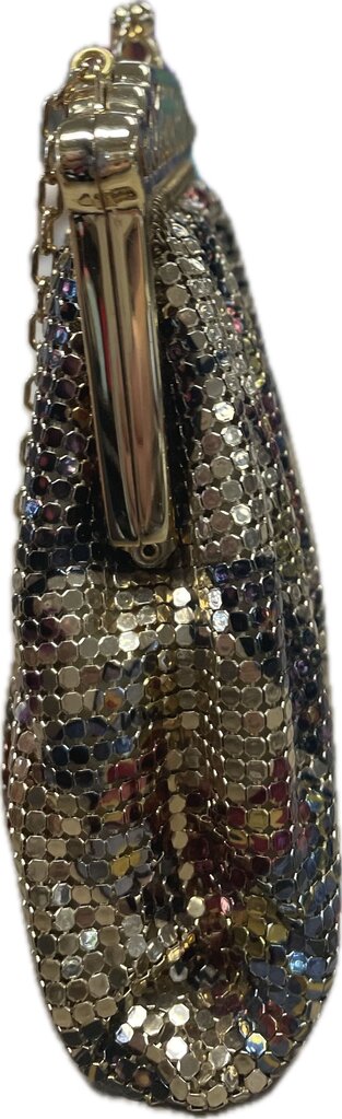 WHITING AND DAVIS VINTAGE GOLD METAL MESH BAG L7" H5"