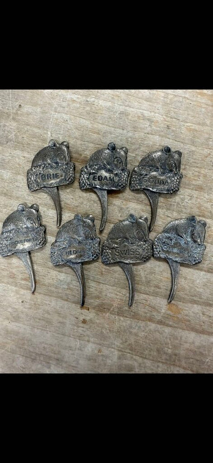 VINTAGE ARTHUR COURT CHEESE MARKERS SET OF 7