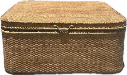 LARGE VINTAGE MALAYSIAN WICKER TRUNK TABLE