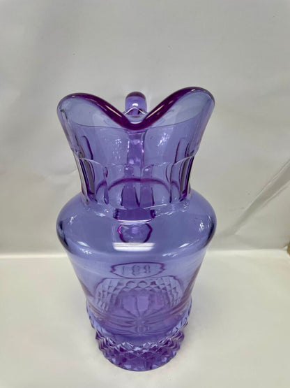 VINTAGE LILAC PURPLE CRYSTAL GLASS PITCHER