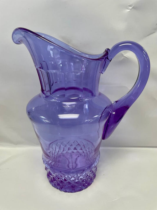 VINTAGE LILAC PURPLE CRYSTAL GLASS PITCHER