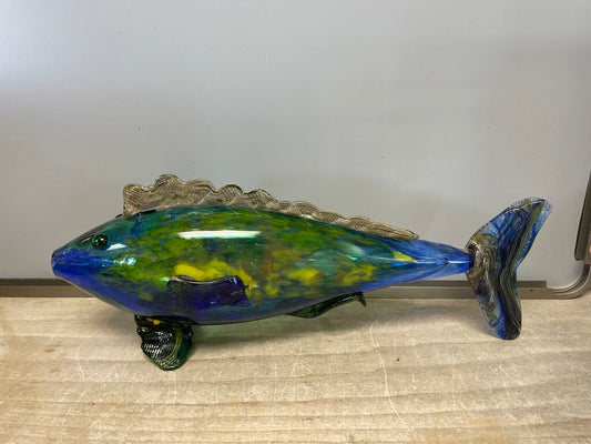 LARGE GLASS FISH SCULPTURE AS IS
