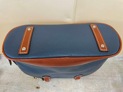 DOONEY AND BOURKE TAN AND GREY BLUE PURSE