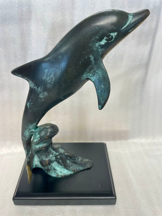 SPI RETIRED BOTTLENOSE DOLPHIN BRASS SCULPTURE