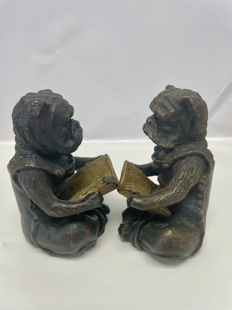 CAST IRON BOXER BOOKENDS