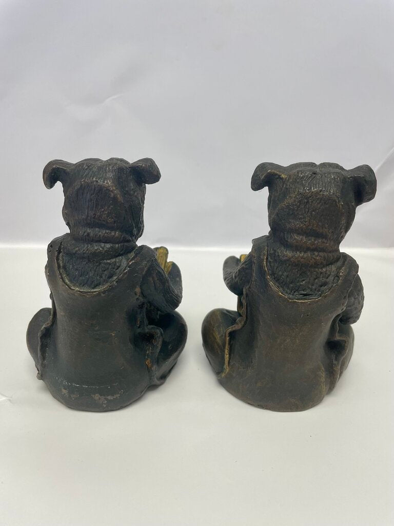 CAST IRON BOXER BOOKENDS
