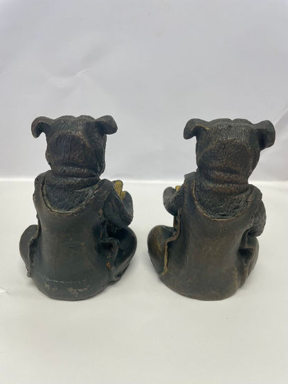 CAST IRON BOXER BOOKENDS