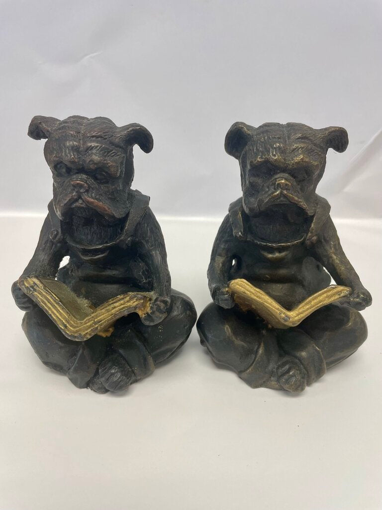CAST IRON BOXER BOOKENDS