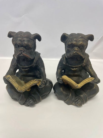 CAST IRON BOXER BOOKENDS