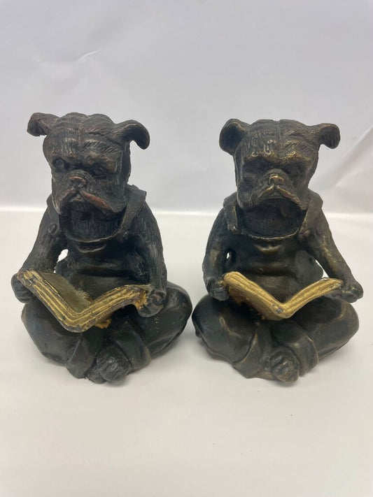 CAST IRON BOXER BOOKENDS