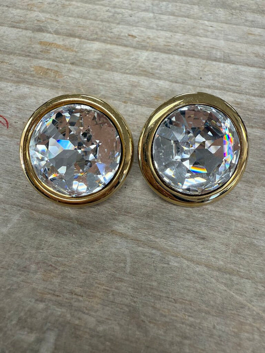 VINTAGE NAPIER ROUND RHINESTONE CLIP ON