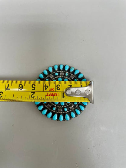 NAVAJO 925 AND TURQUOISE BROOCH