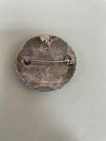 NAVAJO 925 AND TURQUOISE BROOCH