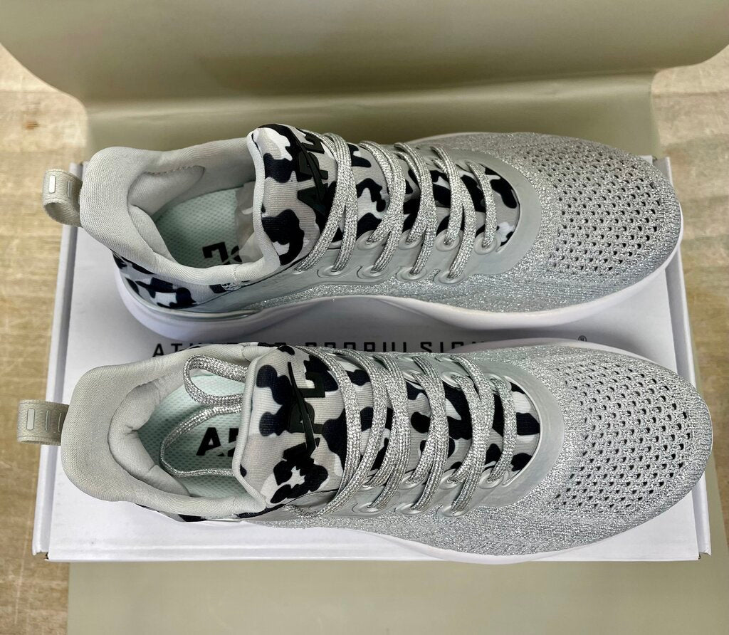 APL ANIMAL PRINT AND SILVER SNEAKERS NEW