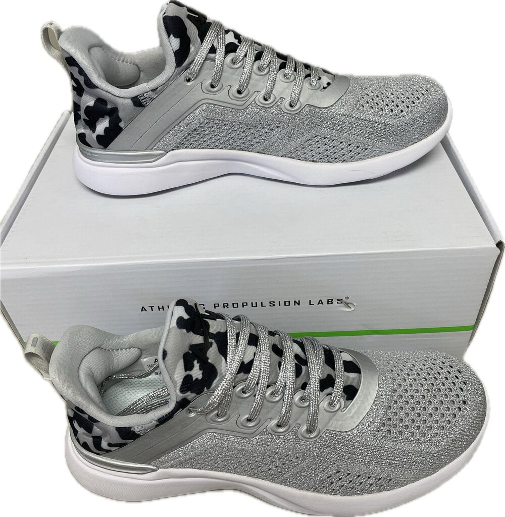 APL ANIMAL PRINT AND SILVER SNEAKERS NEW