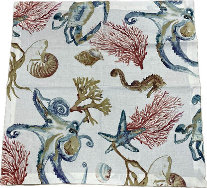 COASTAL POTTERYBARN NAPKINS SET OF 8