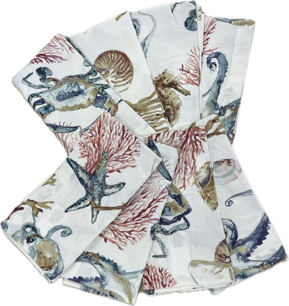 COASTAL POTTERYBARN NAPKINS SET OF 8