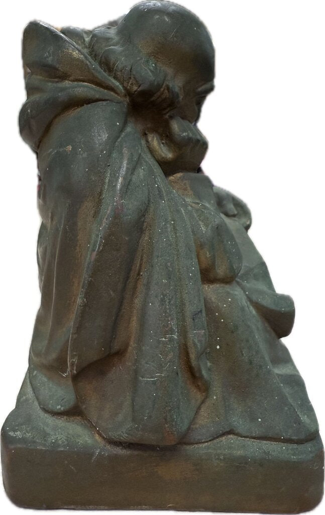 BRONZE BUST/BOOKEND YE PHILOSOBHER SIGNED S. MORANI