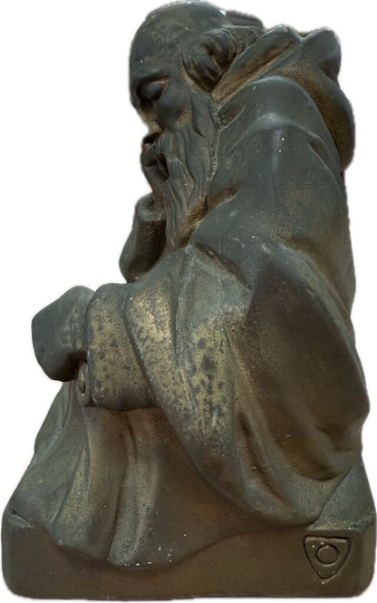 BRONZE BUST/BOOKEND YE PHILOSOBHER SIGNED S. MORANI