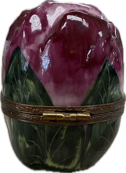VINTAGE LIMOGES ROSEBUD PORCELAIN PILL BOX