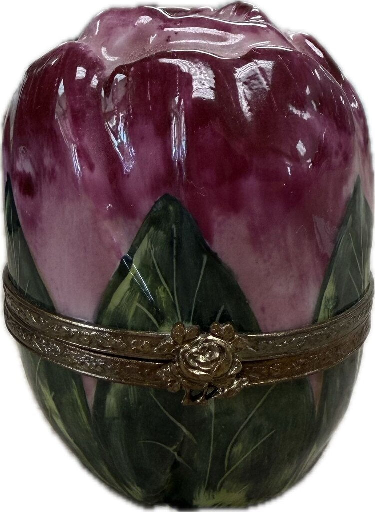 VINTAGE LIMOGES ROSEBUD PORCELAIN PILL BOX