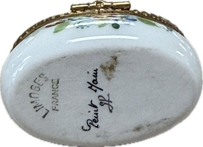 LIMOGES FLORAL PILL BOX