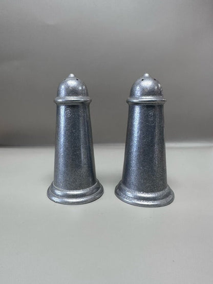VINTAGE PEWTER SALT AND PEPPER SHAKERS