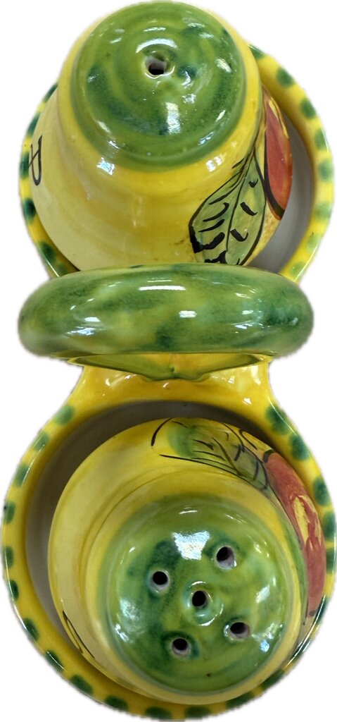 CERAMICHE SICLILANE SALT AND PEPPER WITH HOLDER