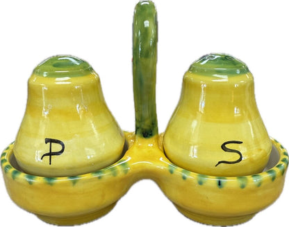 CERAMICHE SICLILANE SALT AND PEPPER WITH HOLDER